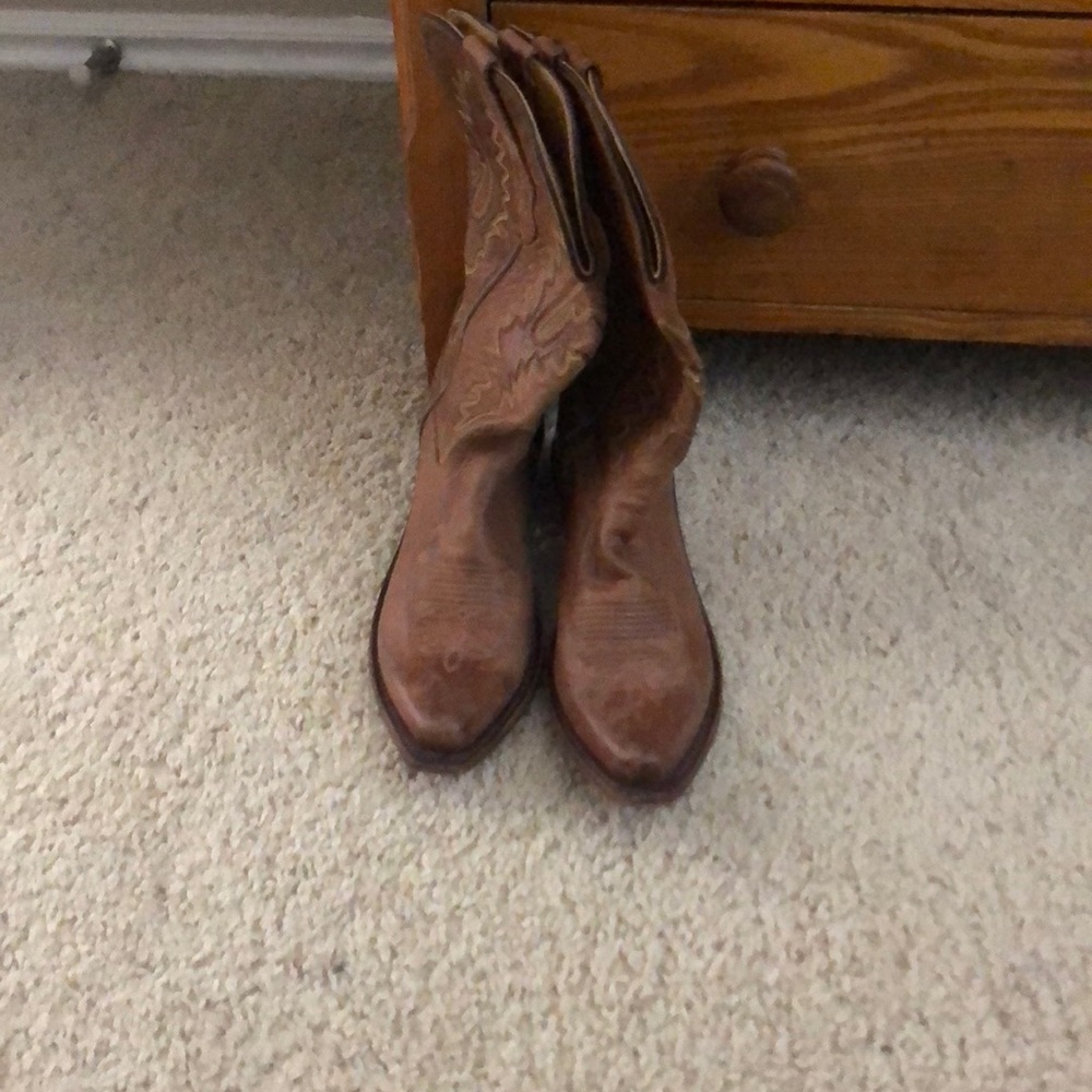Old west leather upper cowboy boots